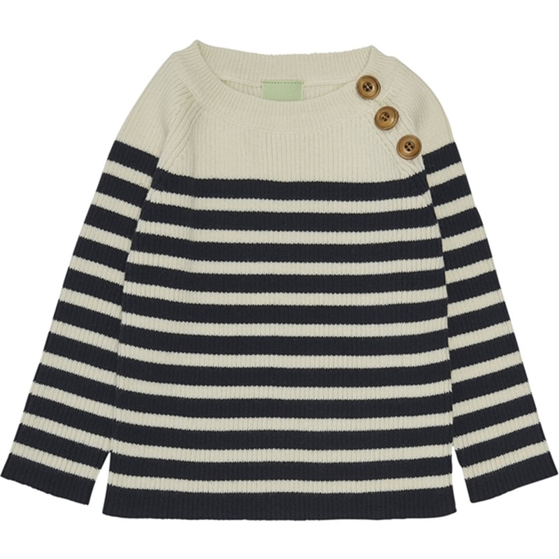 FUB Baby Sweater Ecru\/Dark Navy