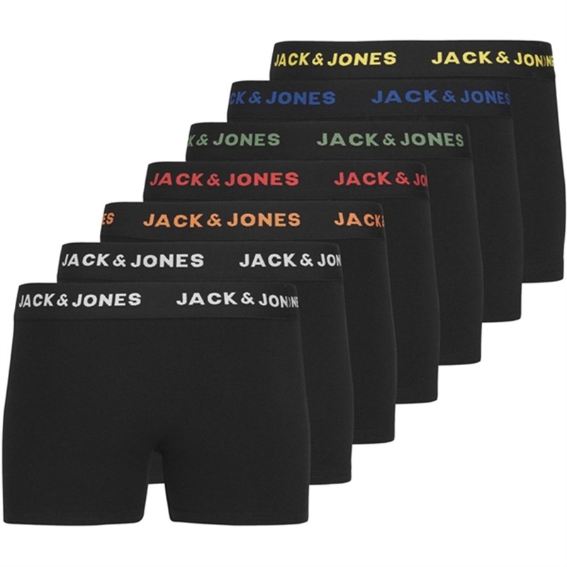 Jack \u0026 Jones Junior Black Basic Boxer Shorts 7-pack Noos