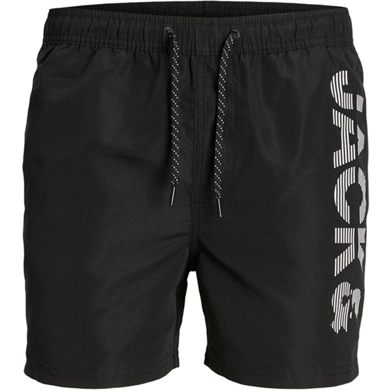 Jack \u0026 Jones Junior Black Fiji Swim Trunks Spice Logo