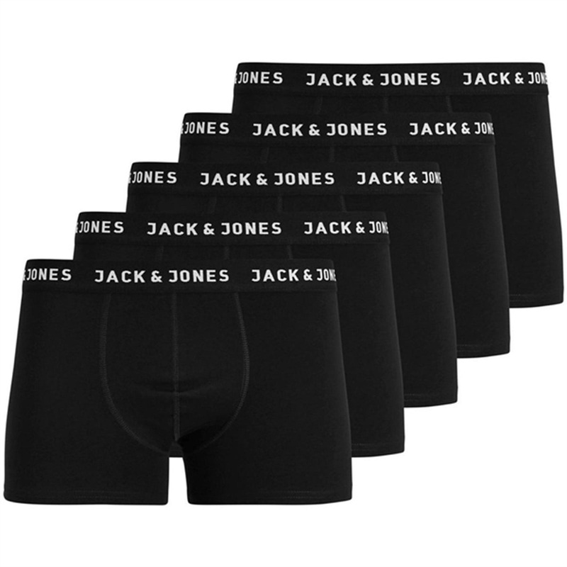 Jack \u0026 Jones Junior Black Huey Boxer Shorts 5-pack Noos
