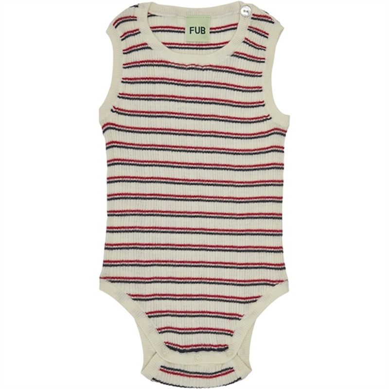 FUB Baby Body Ecru\/Dark Navy\/Bright Red