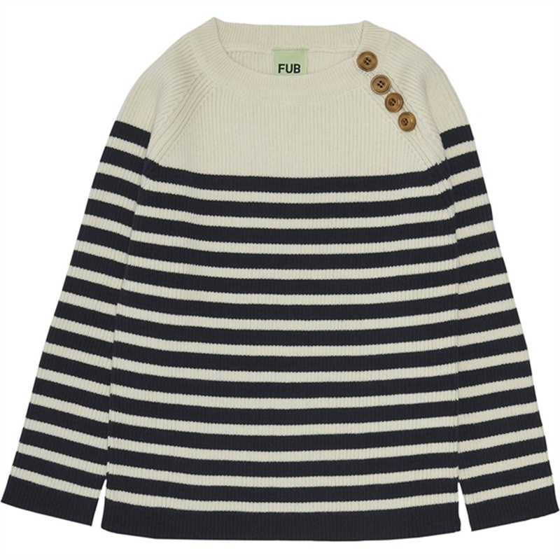 FUB Sweater Ecru\/Dark Navy