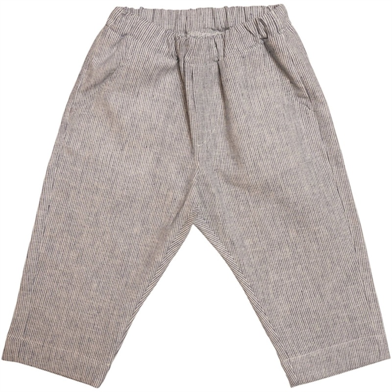 Huttelihut Bux Pants Linen Mini Stripes Navy