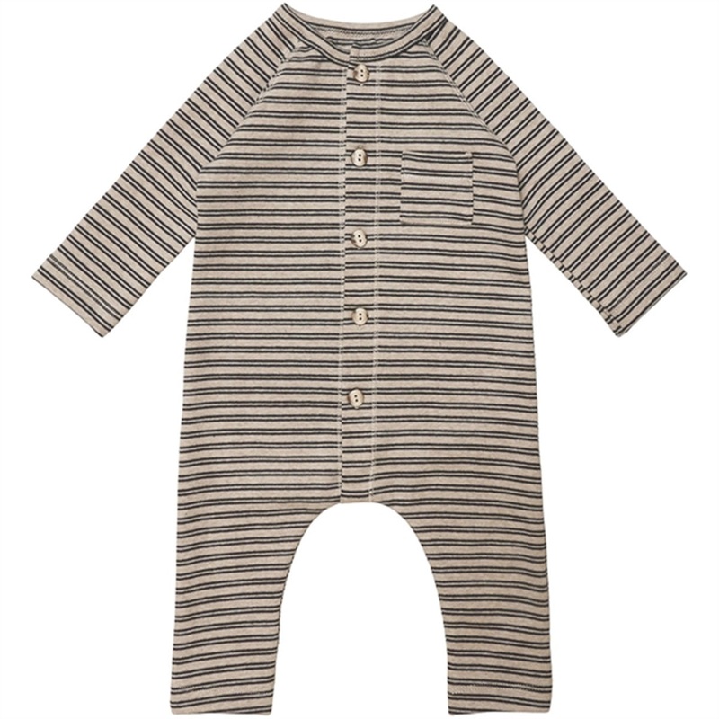 Huttelihut Cottey Baby Onesie Stripes Camel\/Navy