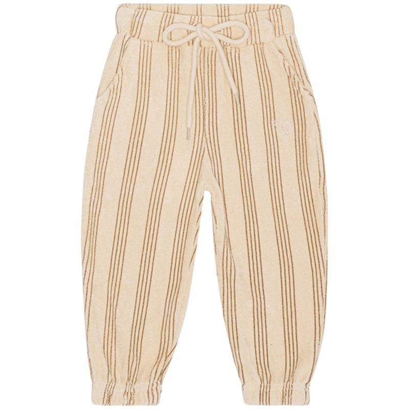 Flss Pluto Terry Sweatpants Latte Stripe Print