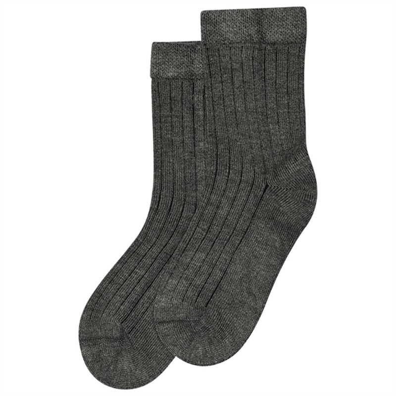 minipop Dark Grey Melange Bamboo Socks Noos
