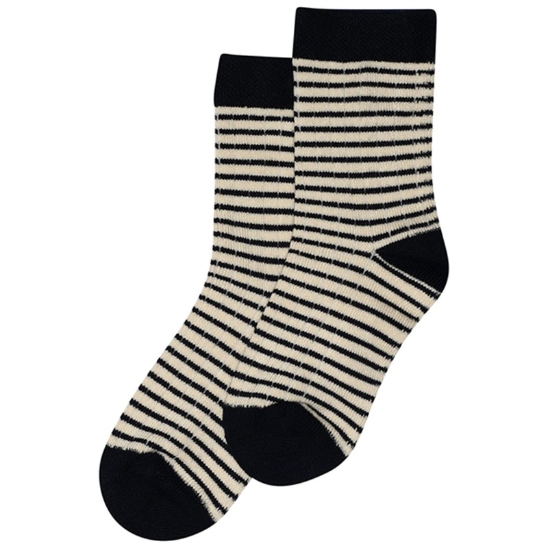 minipop Navy\/Offwhite Bamboo Socks Thin Stripe Noos