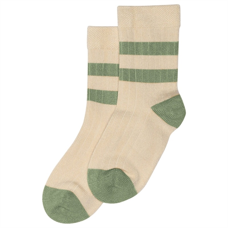 minipop Spring Green\/Offwhite Bamboo Socks Sport