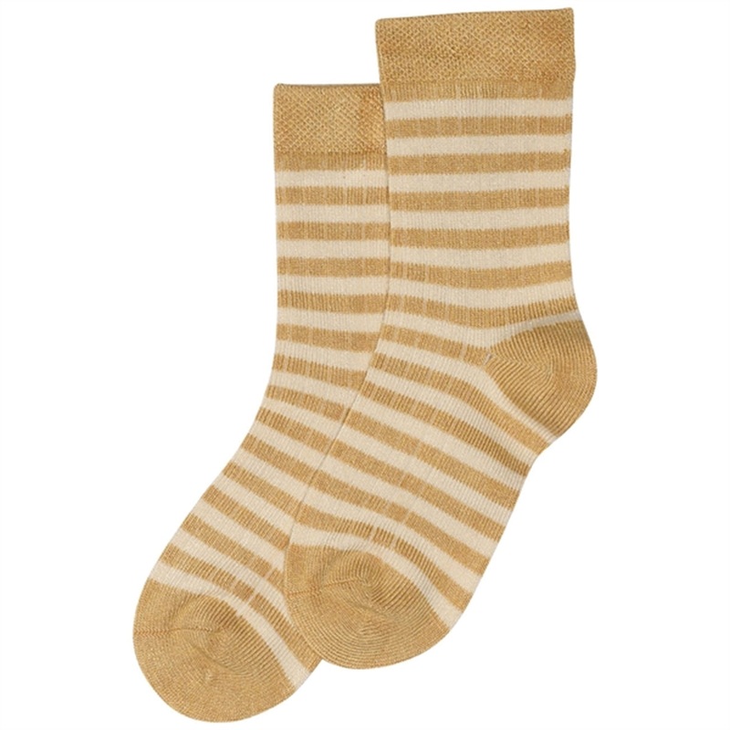 minipop Yellow Corn\/Offwhite Bamboo Socks Stripe