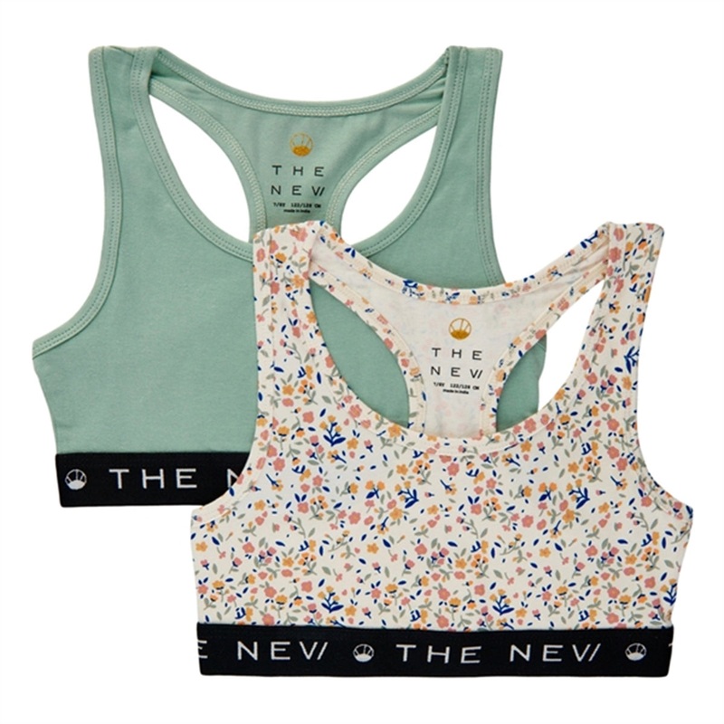 THE NEW White Swan Tiny Flower AOP\/Jadeite Top 2-pack