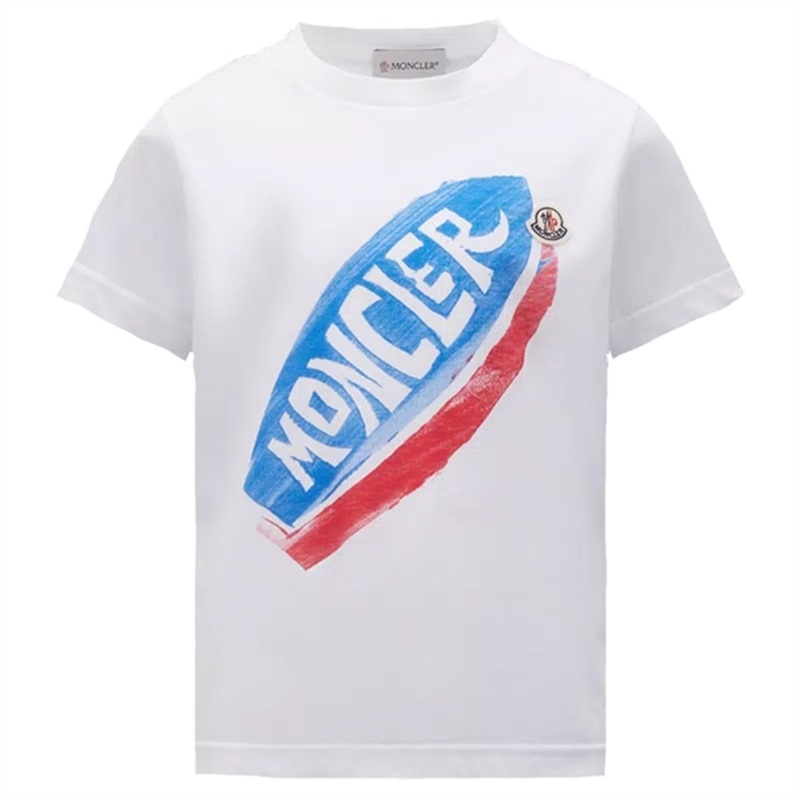 Moncler T-Shirt White \u0026 Light Blue