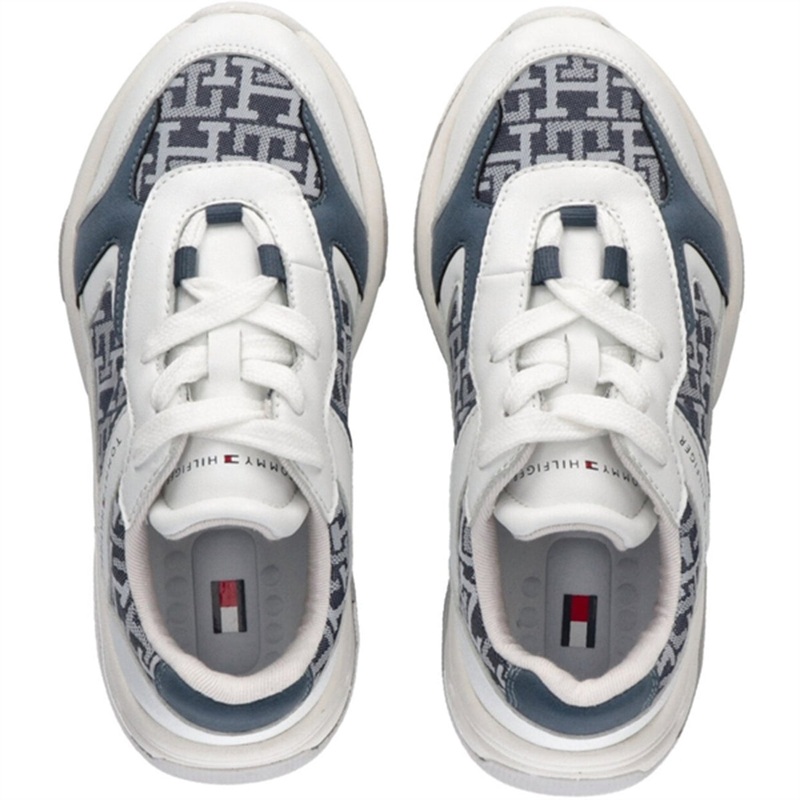 Tommy Hilfiger Low Cut Lace-Up Sneakers White\/Denim