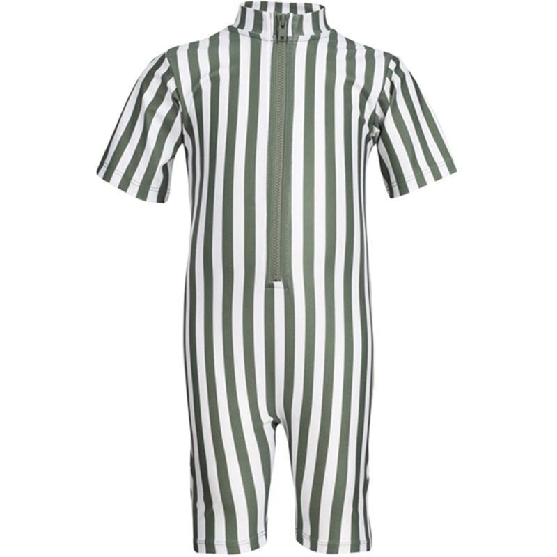 Petit Crabe Army Stripes Natsu Onesie with Zipper