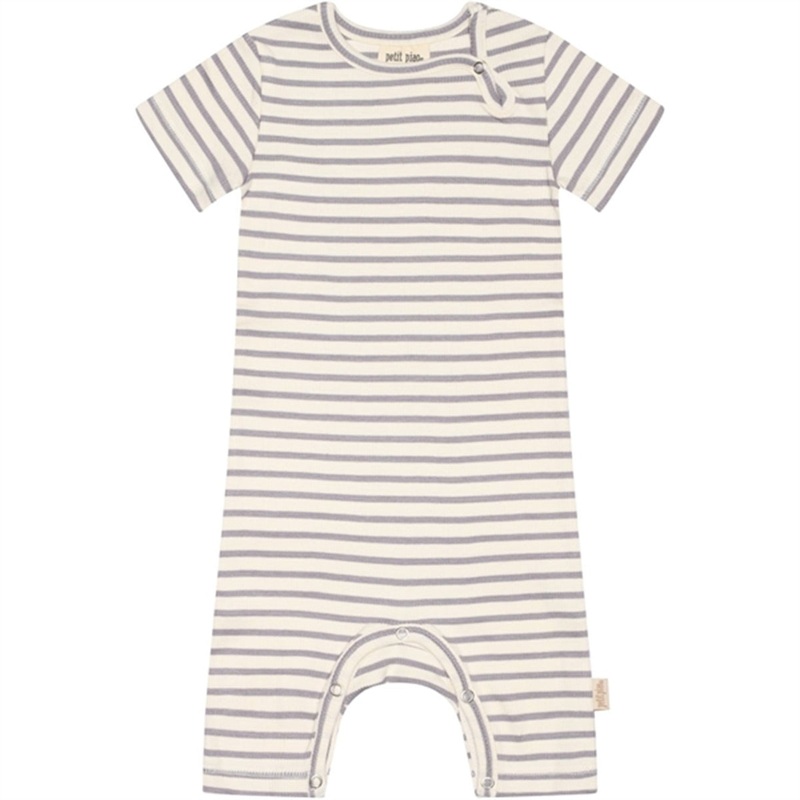 Petit Piao Dusty Lavender\/Offwhite Jumpsuit S\/S Modal Striped