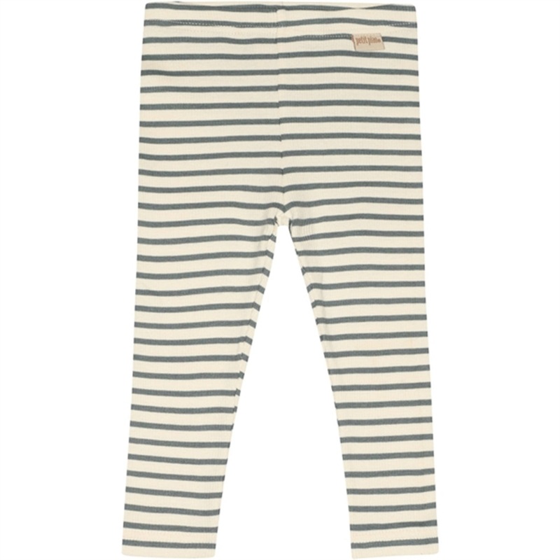 Petit Piao Light Petrol\/Offwhite Leggings Modal Striped