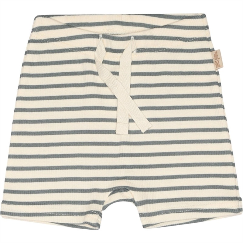 Petit Piao Light Petrol\/Offwhite Shorts Modal Striped