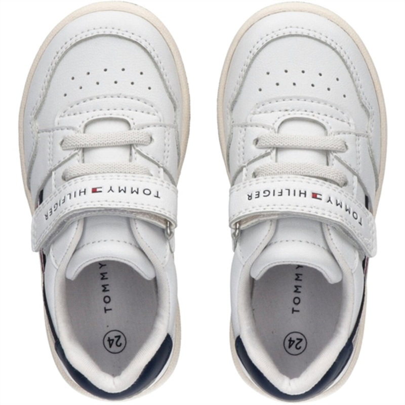 Tommy Hilfiger Stripes Low Cut Lace-Up\/Velcro Sneakers White