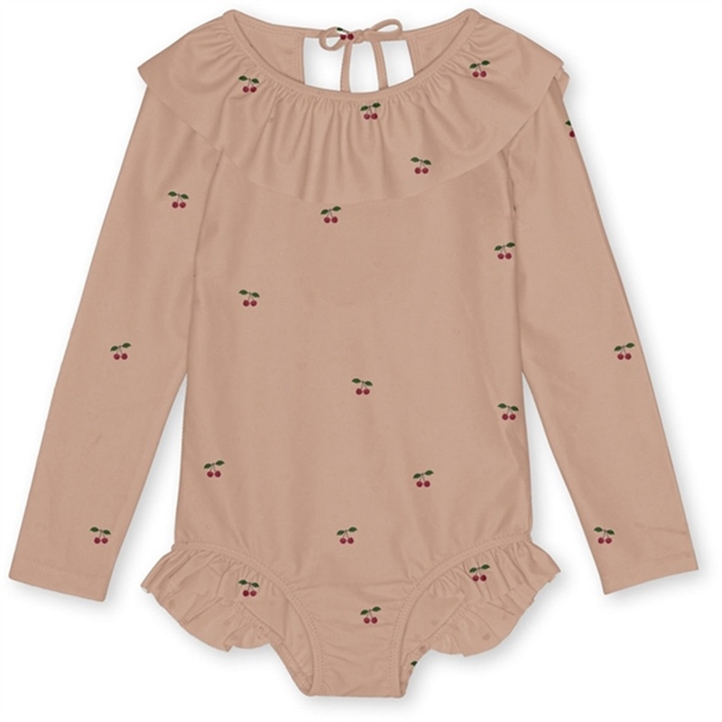Konges Sljd Cherry Blush Manuca Frill Swimsuit