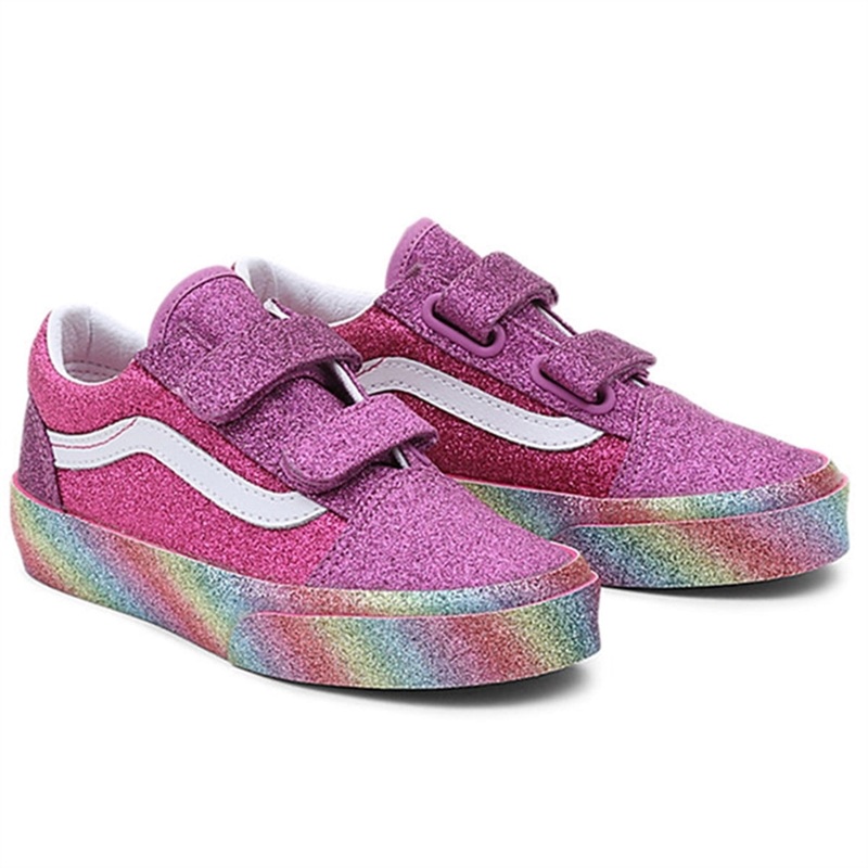 VANS UY Old Skool V Sneakers Glitter Rainglow Pink\/Multi