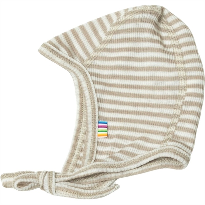Joha Wool\/Silk Beige Stripe Baby Helmet