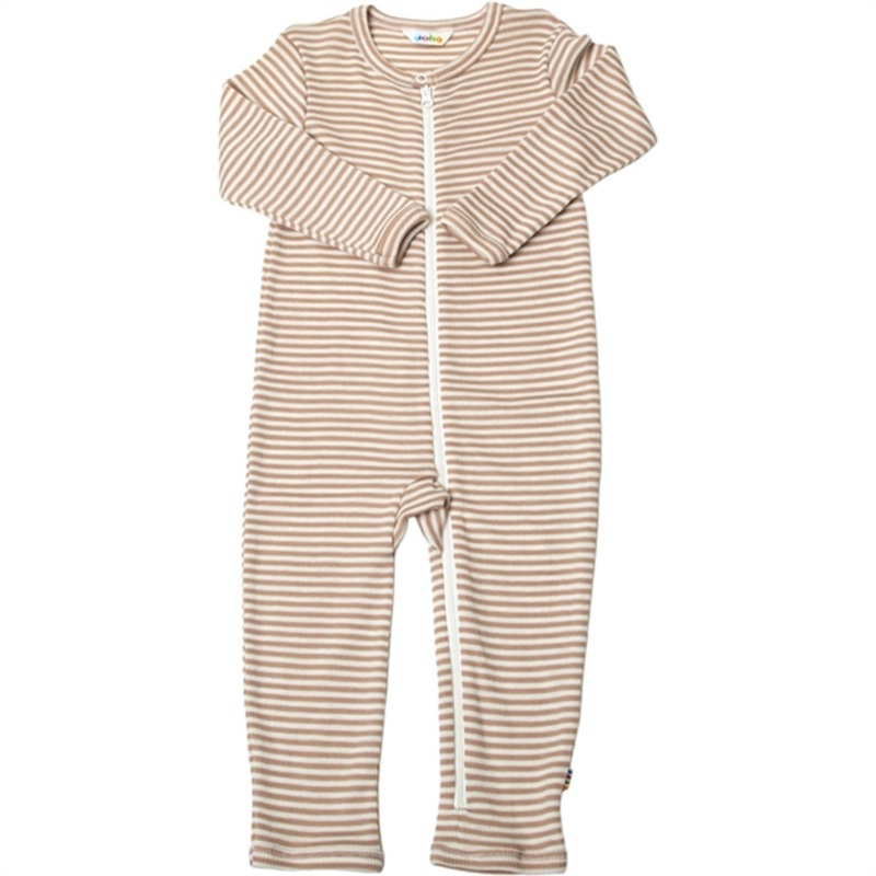 Joha Wool\/Silk Light Brown Stripe Jumpsuit