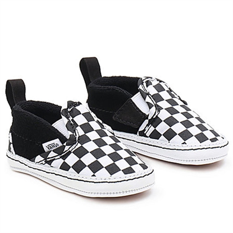 VANS IN Slip-On V Crib Sneakers Checker Black\/True White