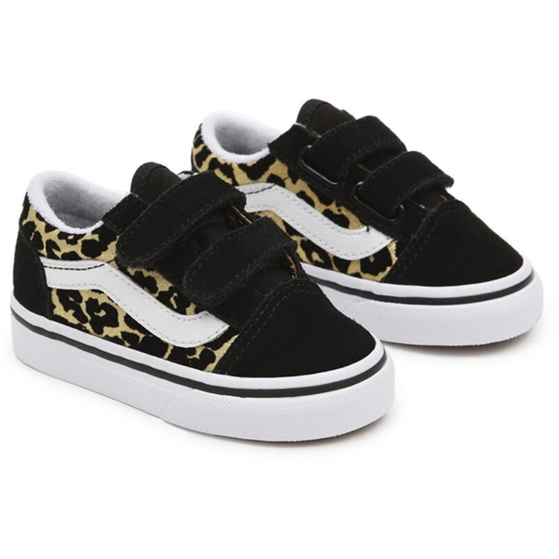 VANS TD Old Skool V Sneakers Flocked Leopard Black\/True White