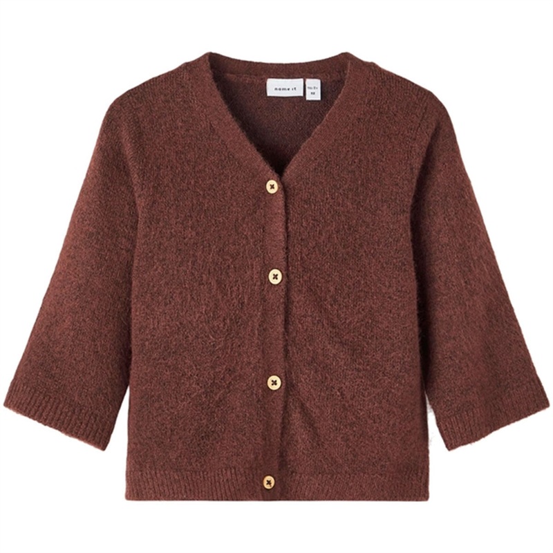 Name it Rum Raisin Kasussi 3\/4 Knit Cardigan