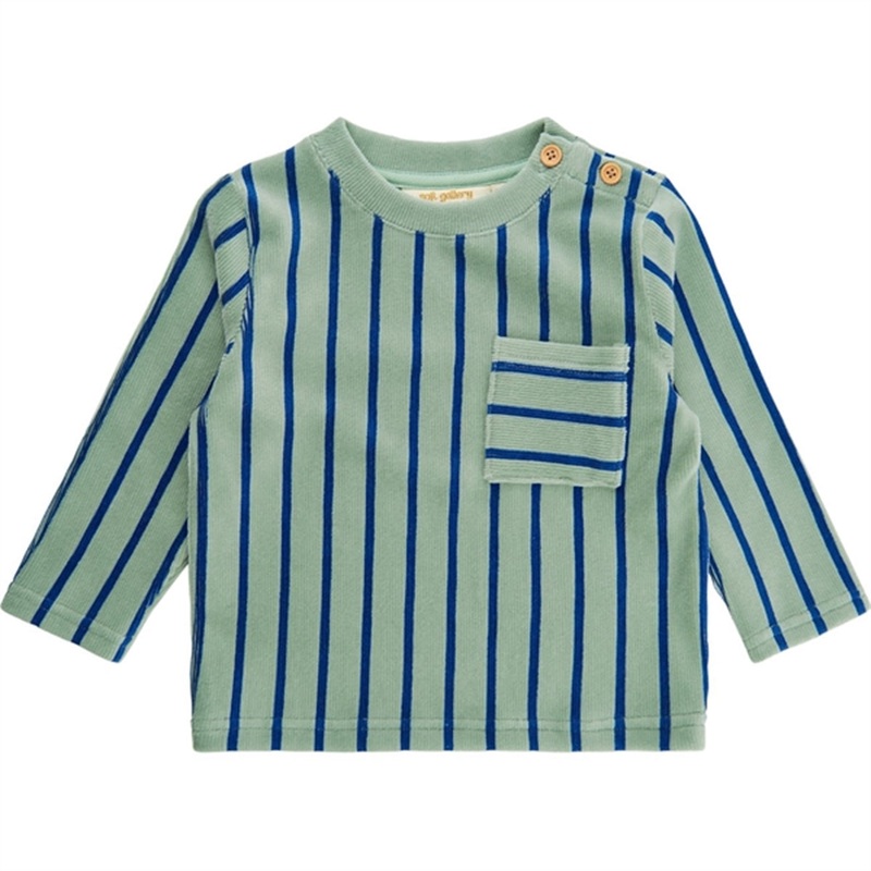 Soft Gallery Iceberg Green Jeb Fljl Stripe Sweatshirt