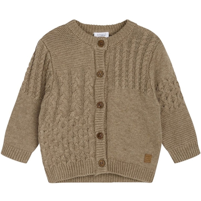 Hust \u0026 Claire Baby Deer Brown Melange Charli Knit Cardigan
