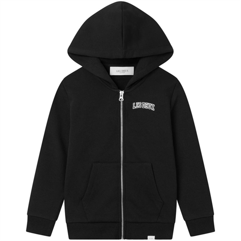 Les Deux Kids Black\/Ivory Blake Zipper Hoodie