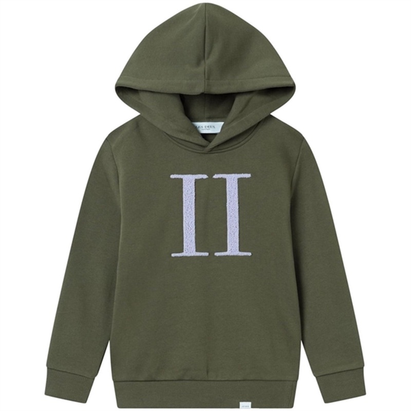 Les Deux Kids Olive Night\/Light Orchid Encore Boucl Hoodie