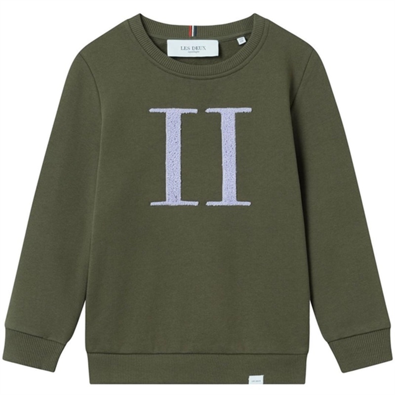 Les Deux Kids Olive Night\/Light Orchid Encore Boucl Sweatshirt