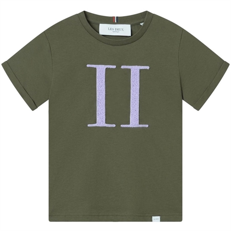Les Deux Kids Olive Night\/Light Orchid Encore Boucl T-Shirt