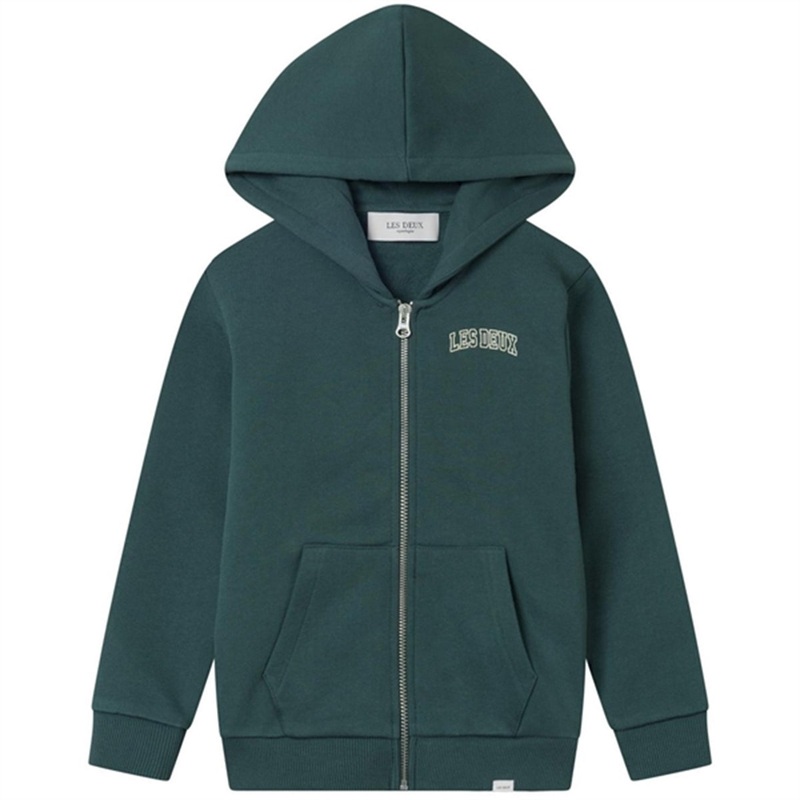 Les Deux Kids Pine Green\/Dark Sand Blake Zipper Hoodie