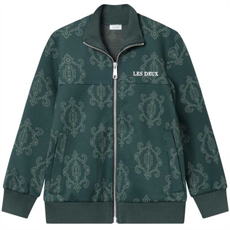 Les Deux Kids Pine Green\/Ivory Ballier Jacquard Track Jacket