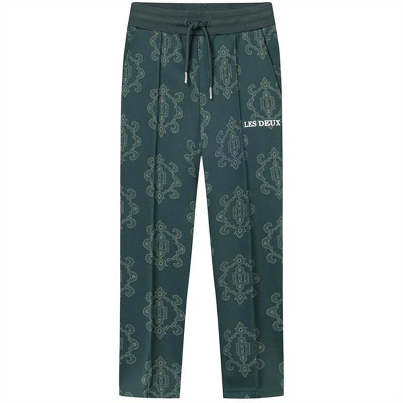 Les Deux Kids Pine Green\/Ivory Ballier Jacquard Track Pants