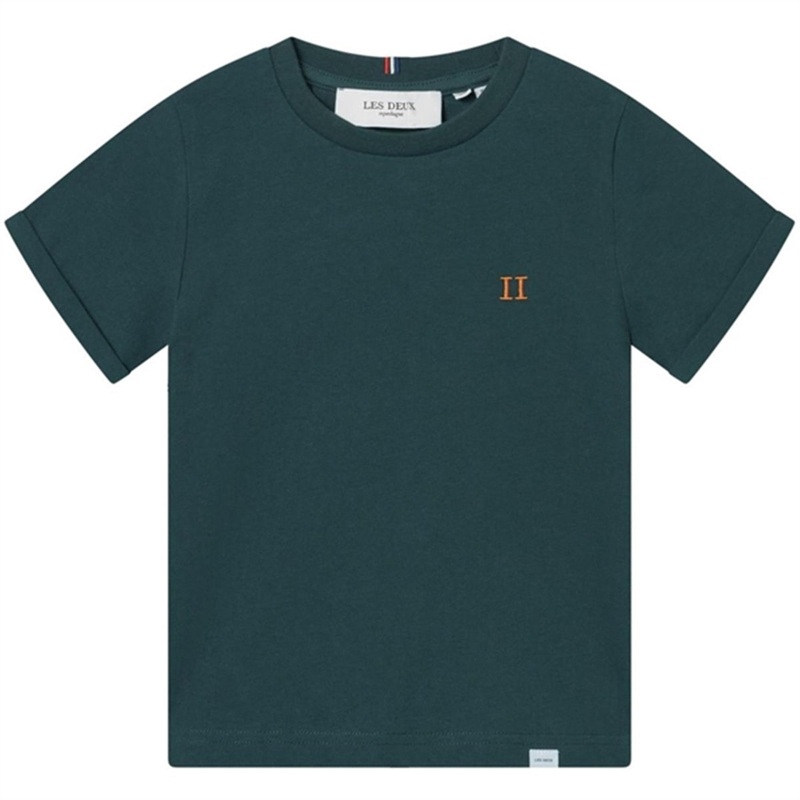 Les Deux Kids Pine Green\/Orange Nrregaard T-Shirt