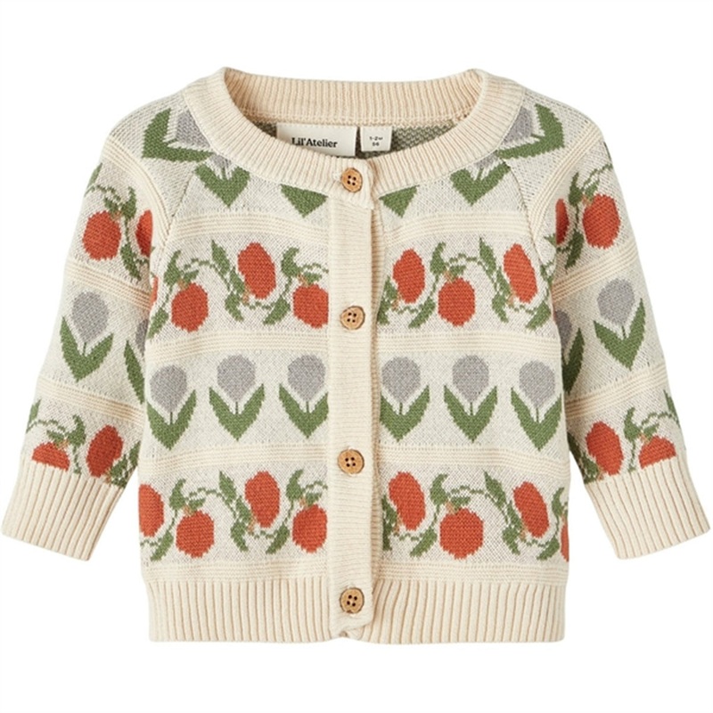 Lil’Atelier Whitecap Gray Lamai Knit Cardigan