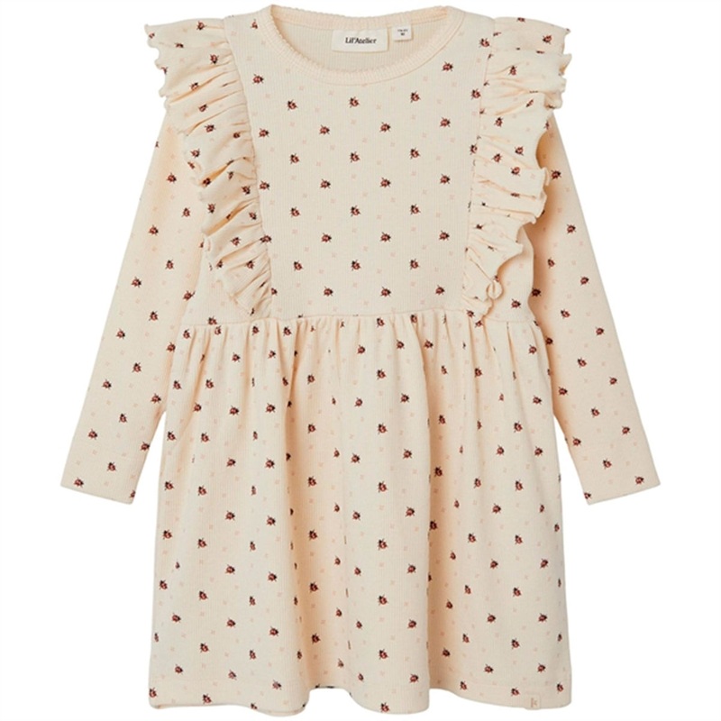 Lil’Atelier Whitecap Gray\/Baked Clay Gago Dress