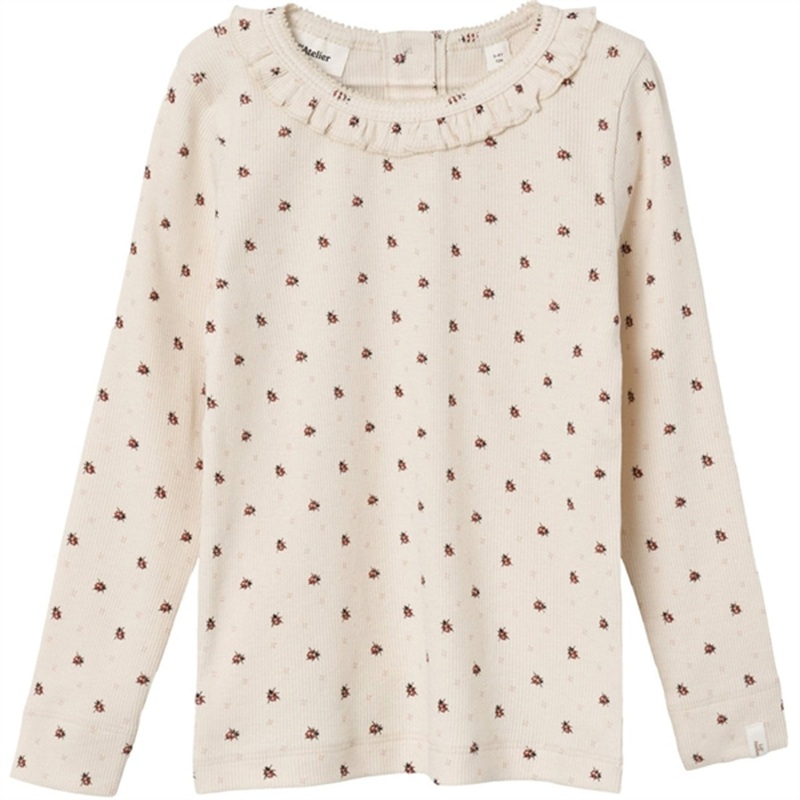 Lil’Atelier Whitecap Gray\/Baked Clay Gago Slim Blouse