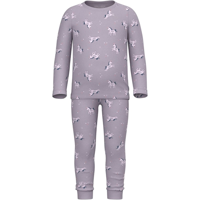 Name it Lavender Aura Rib Night Set Unicorn Noos