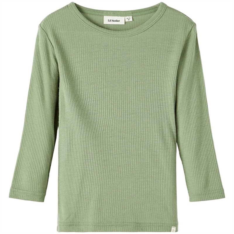 Lil’Atelier Oil Green Fable Slim Wool Blouse