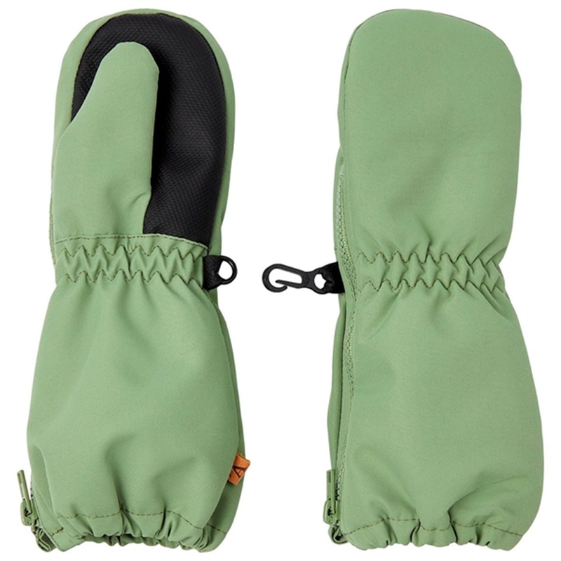 Lil’Atelier Oil Green Lasnow Mittens Solid