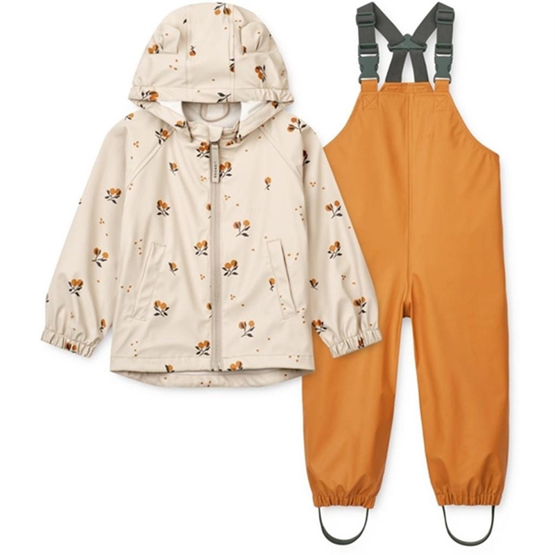 Liewood Melodi Printed Rainwear Set Peach \/ Sandy