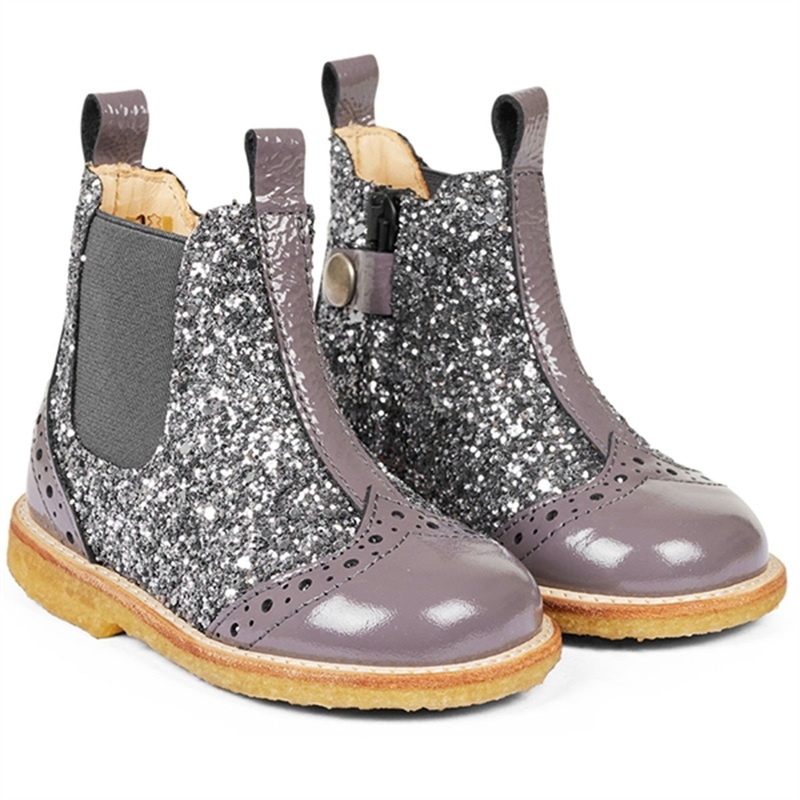 Angulus Starter Chelsea Boots With Zipper Lavender\/Dusty Lavender\/Elastic