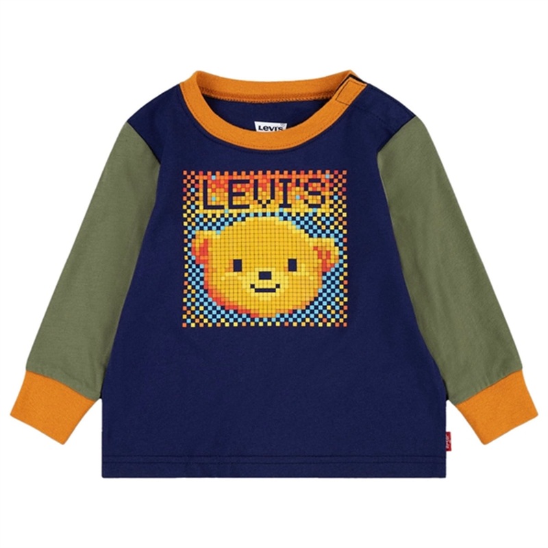 Levi’s Baby Pixel Bear Color Blocked Blouse Ocean Cavern