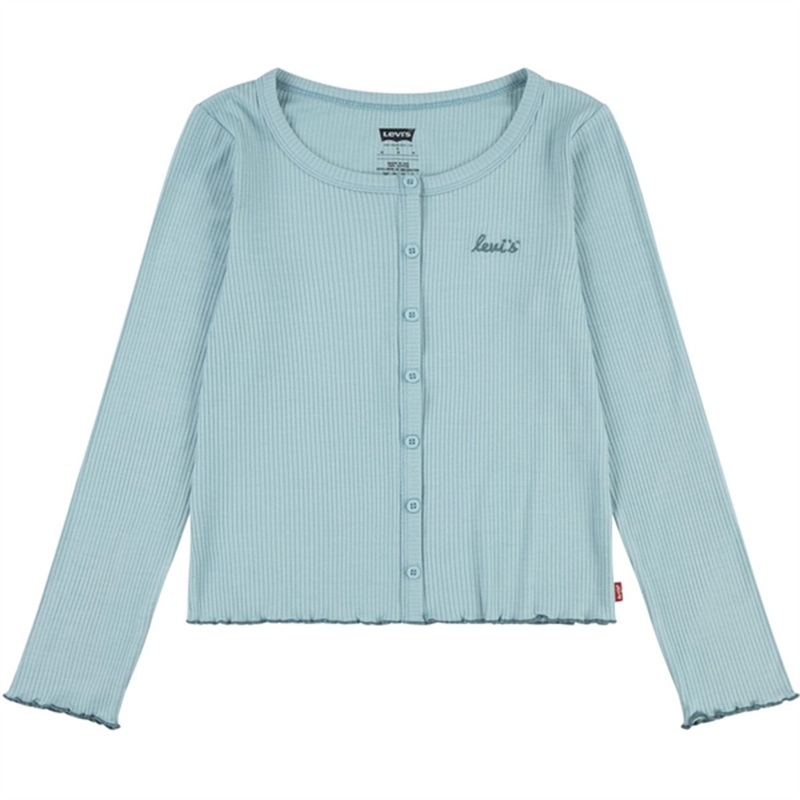 Levi’s Scoop Neck Ribbed Blouse Aqua Sea Blue