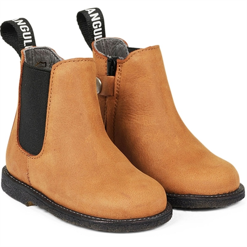 Angulus Begynder Chelsea Boots Dark Cognac\/Black Elastic