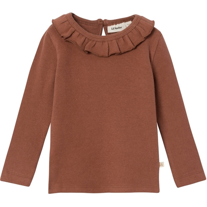 Lil’Atelier Carob Brown Thora Slim Blouse